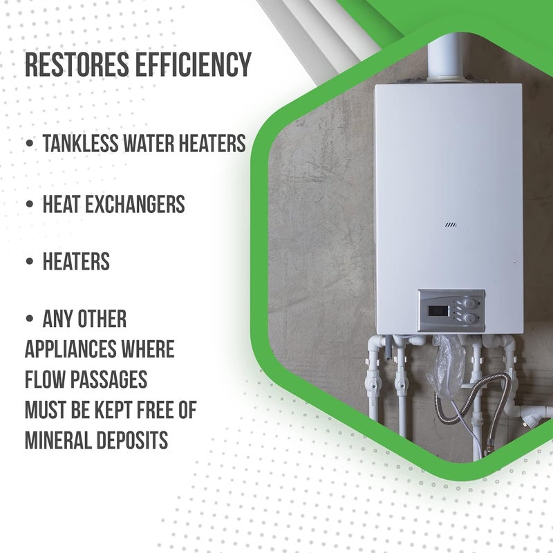QwikProducts QwikDescaler + Concentrated Descaler Solution, Tankless Water Heater Descaling Solvent for Heat Exchanger, Quickly Dissolves Scale, Lime, Tarnish and Deposits, 1 Quart - Image 3